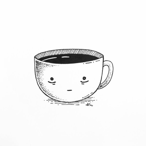 Кофе рисунок ручкой