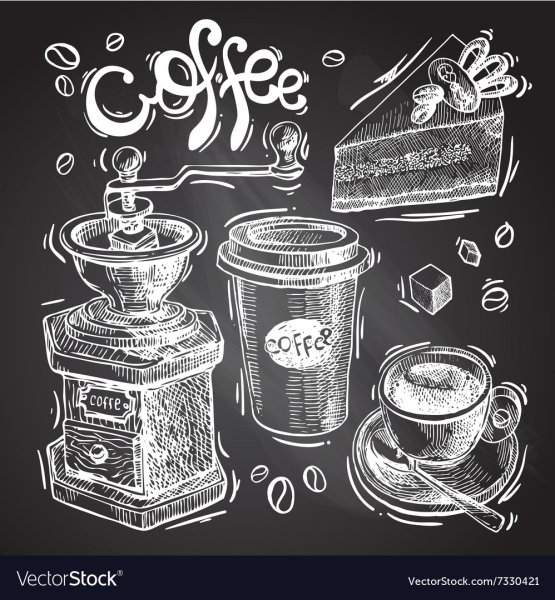 Стакан кофе набросок