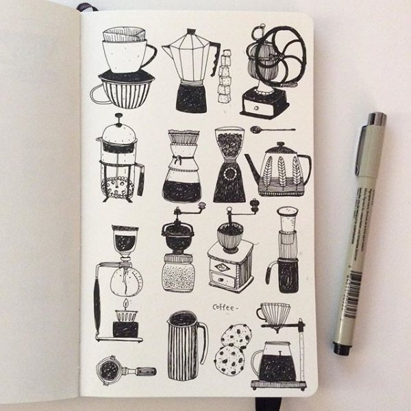 Скетчбук вещи