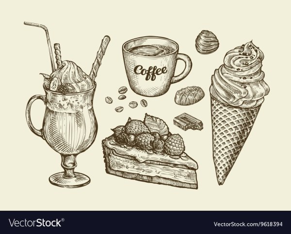 Картинки для срисовки кофе