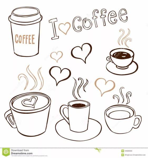Рисунки для срисовки чашка кофе