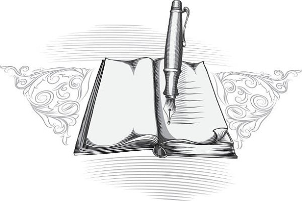 Книга с ручкой рисунок