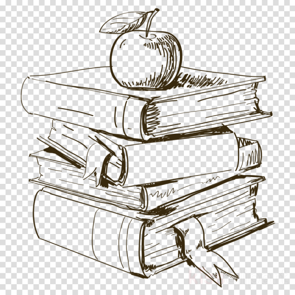 Стопка книг черно белая