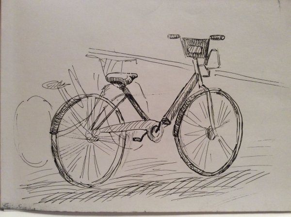 Велосипед гелевой ручкой