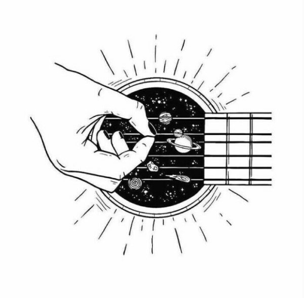 Струны гитары эскиз