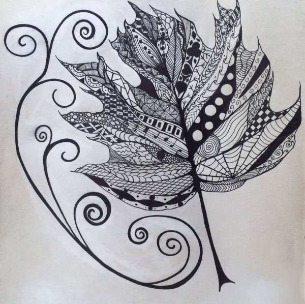 Кленовый лист Зентангл