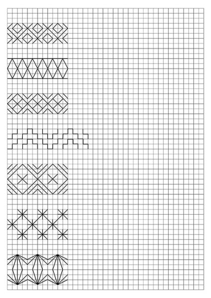 Узоры по клеточкам в тетради