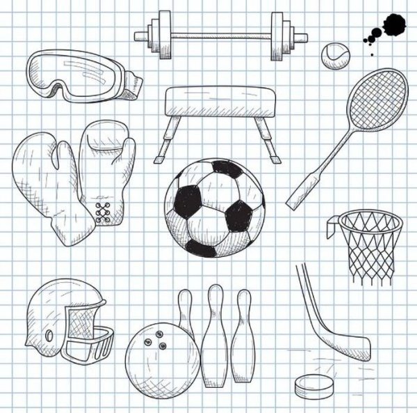 Зарисовки спортивного инвентаря