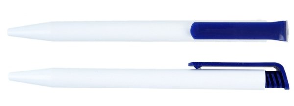 Ручка белая с синей вставкой