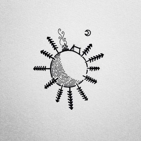 Солнце эскиз Минимализм