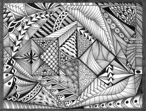 Зентангл геометрические узоры