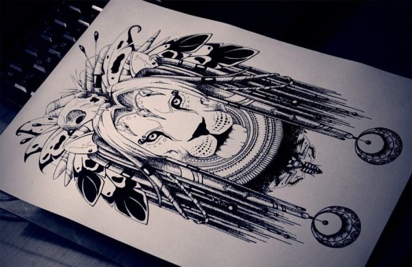 Татуировки черной гелевой ручкой