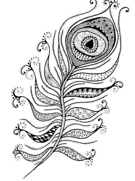 Перо павлина Зентангл