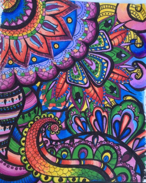 Дудлинг цветной