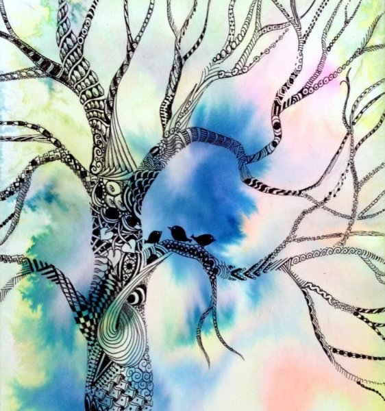 Зенарт Зентангл дерево