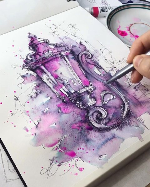 Скетчинг акварелью для начинающих