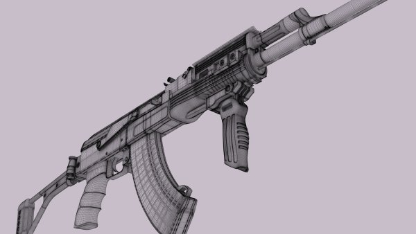 AK-47 чертеж 3d