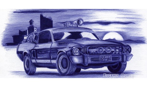 Рисунки ручкой Волга