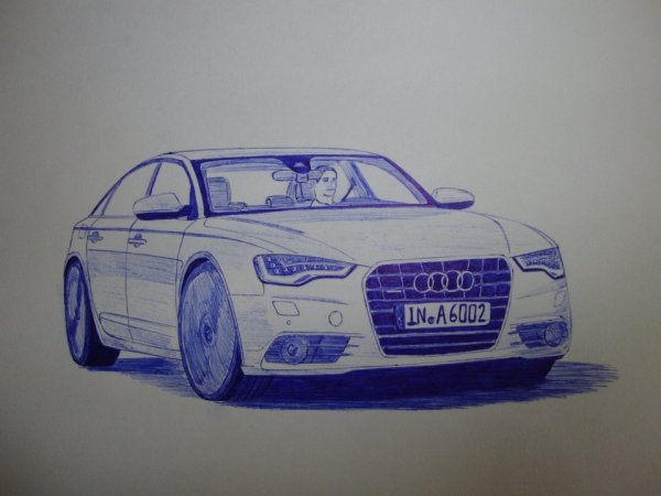 Рисунок автомобиля ручкой