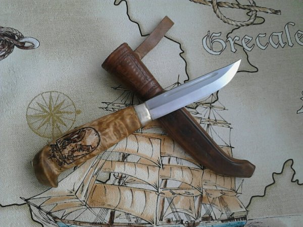 Выжечь узор на ручке ножа