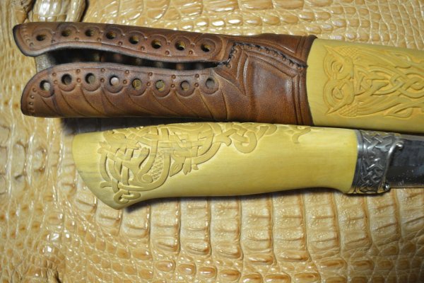 Резьба на рукоятке ножа