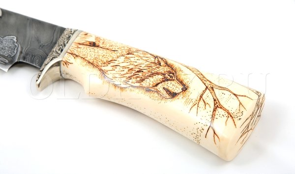 Нож Дамаск волчица