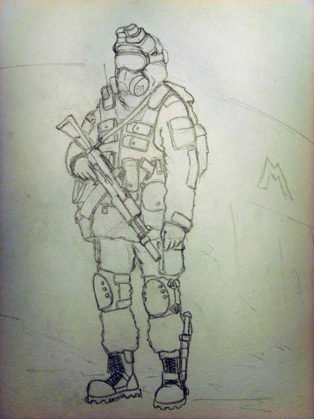 Метро 2033 Артем рисунок