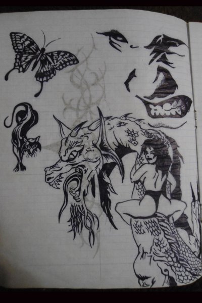 Рисунки чёрной ручкой