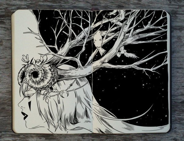 Идеи для рисунков тушью