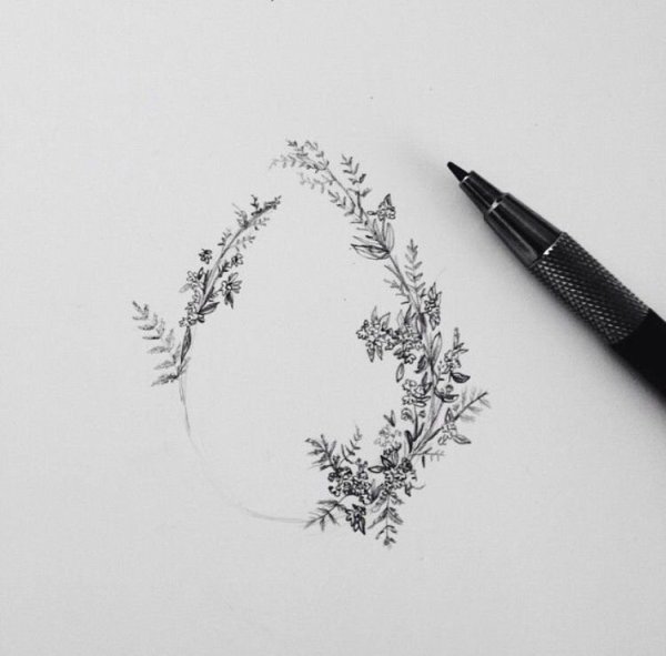 Минималистичные рисунки черной ручкой