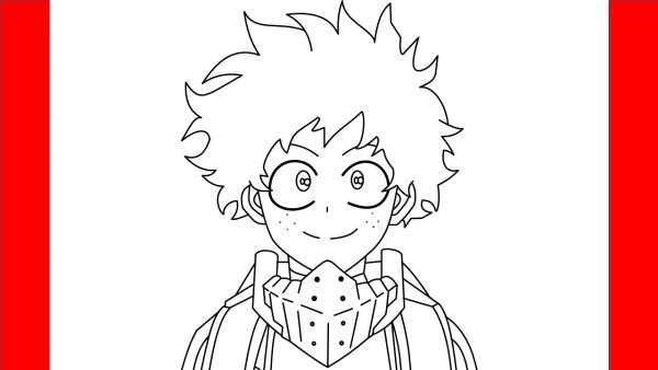 Раскраски аниме моя геройская Академия Мидория