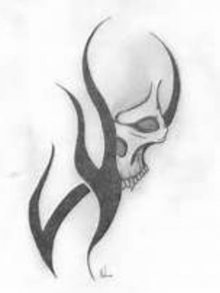 Лёгкие тату череп