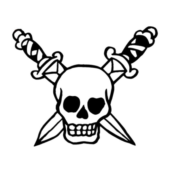 Тату череп простой