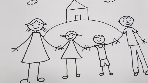 Семья карандашом