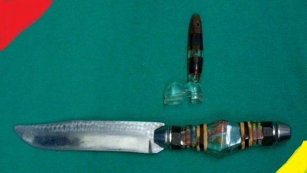 Нож наборная ручка оргстекло зековский