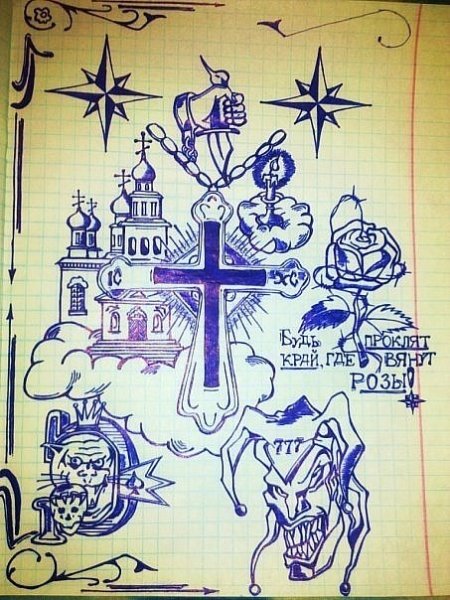 Тюремные рисунки ручкой