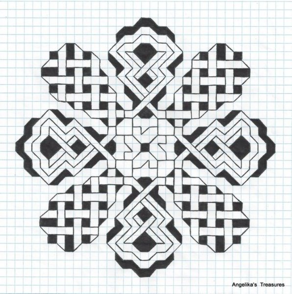 Сложные орнаменты по клеточкам