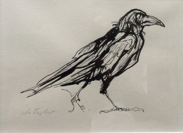 Ворон гелевой ручкой