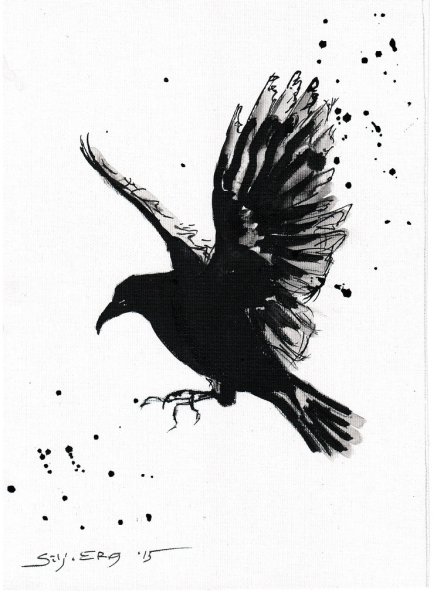 Ворон ручкой