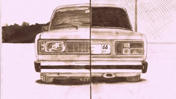 ВАЗ 2106 нарисовать спереди