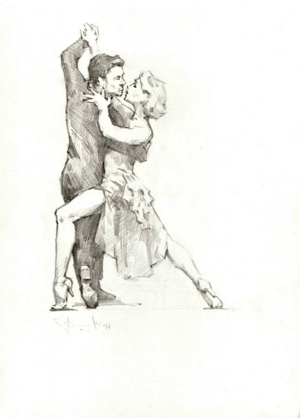 Танец рисунок карандашом