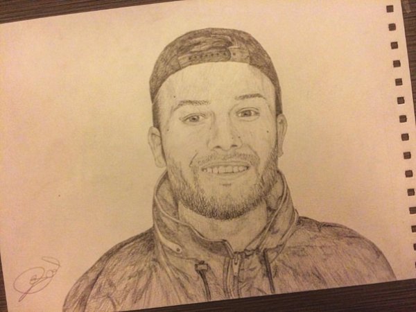 Портрет Германа Томмерааса карандашом