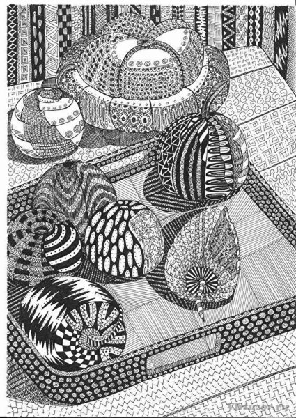 Декоративный натюрморт Графика