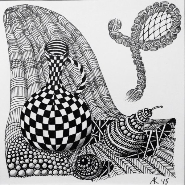 Натюрморт техника Зентангл