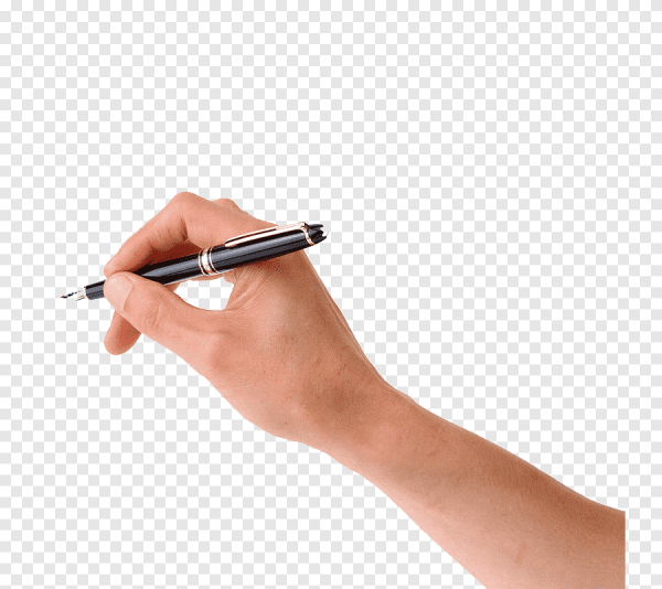 Рука с ручкой без фона