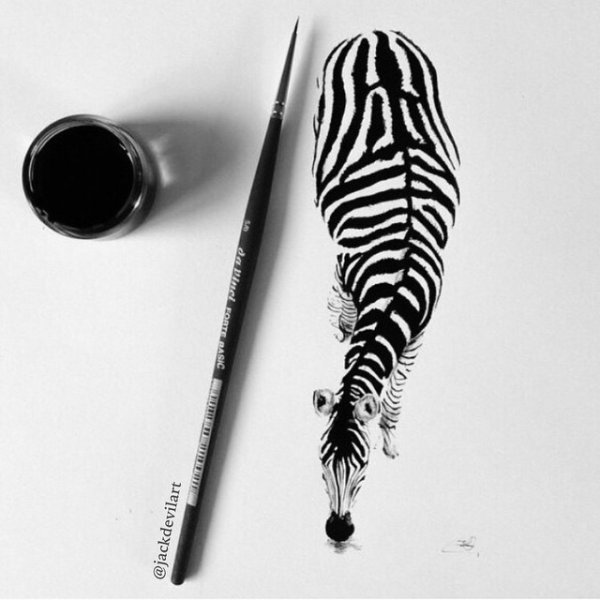 Картины черной ручкой