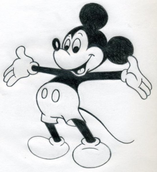 Микки Маус рисунок карандашом