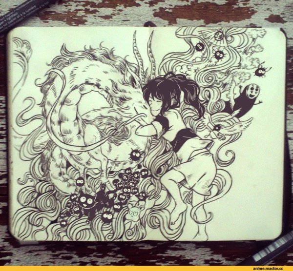 Унесенные призраками скетчбук дракон