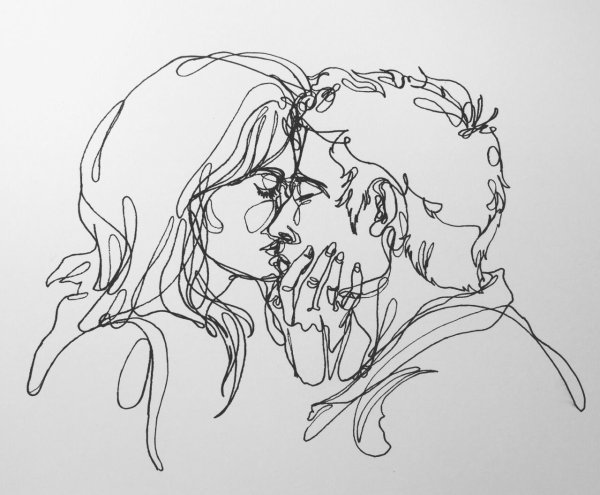 Поцелуй набросок