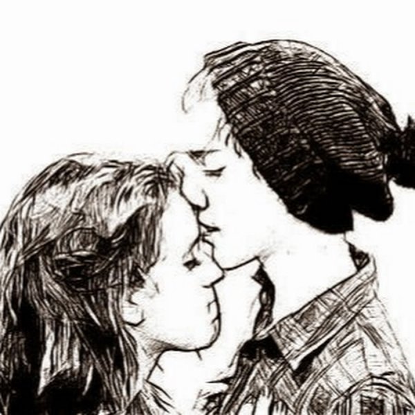 Поцелуй в лоб рисунок